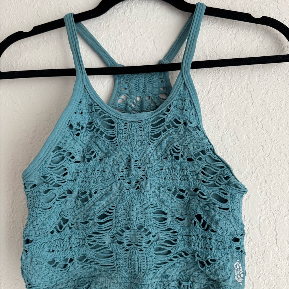 Free People Movement - Teal Crochet Women's Top